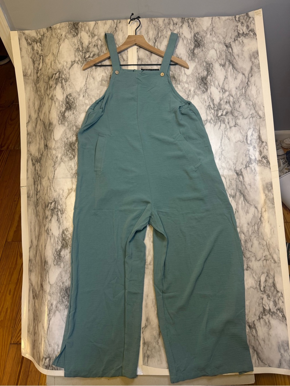 Lepunuo Wide Leg Sleeveless Jumpsuit Teal Blue